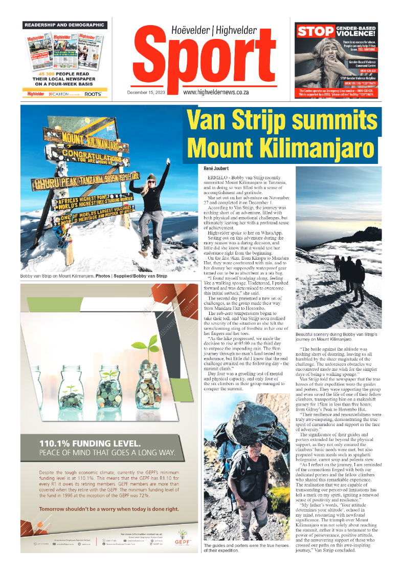 Highvelder Newspaper 15 December 2023 page 8