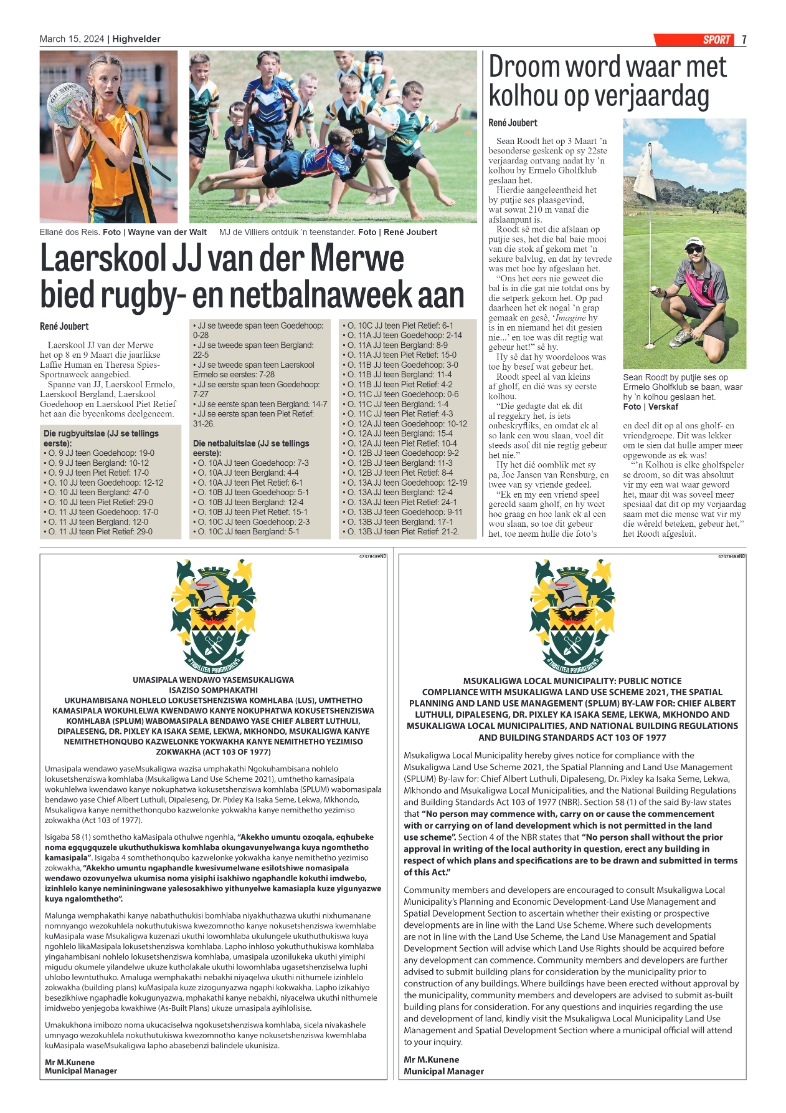 Highvelder Newspaper 15 March 2024 page 7