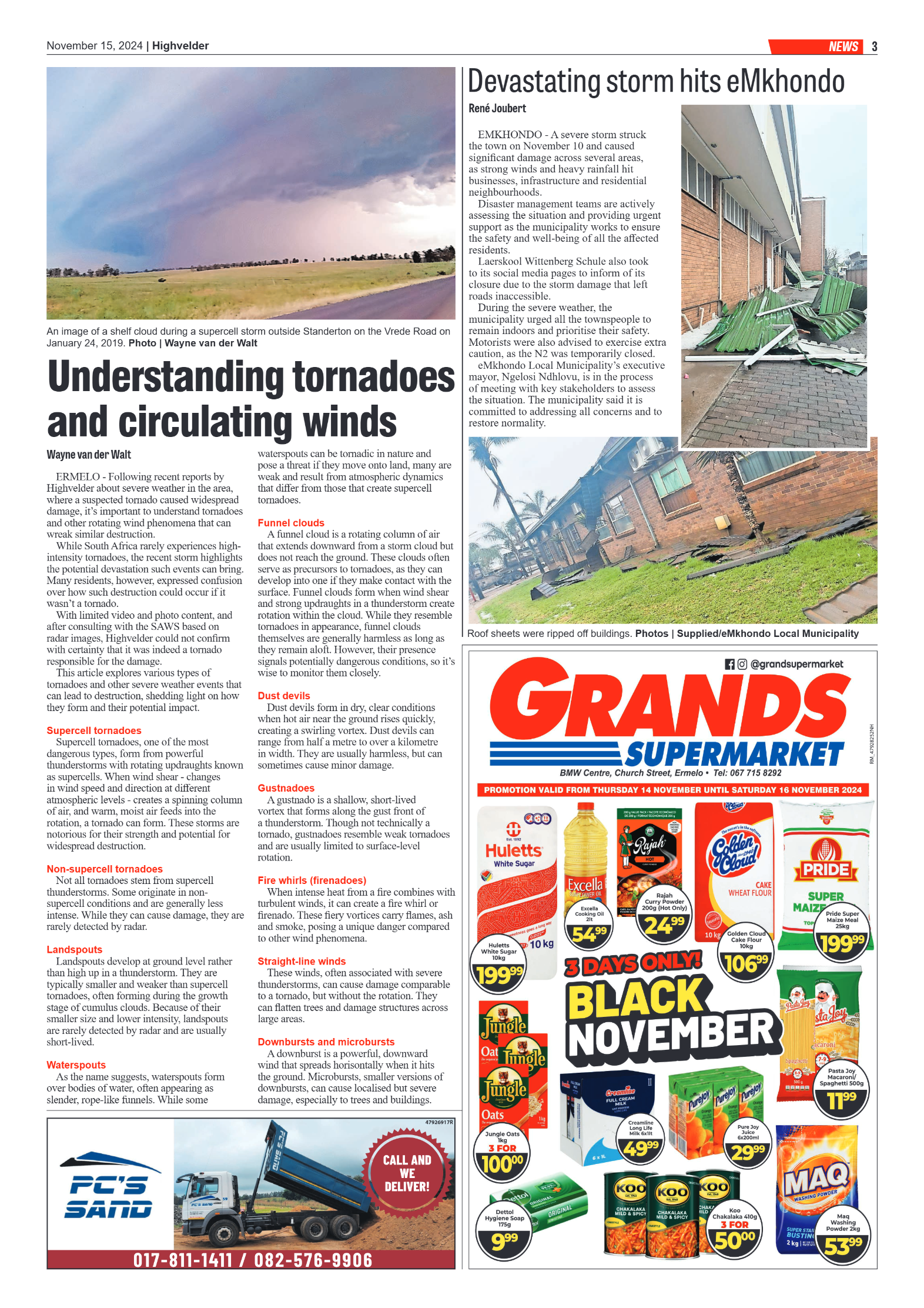 Highvelder Newspaper 15 November 2024 page 3