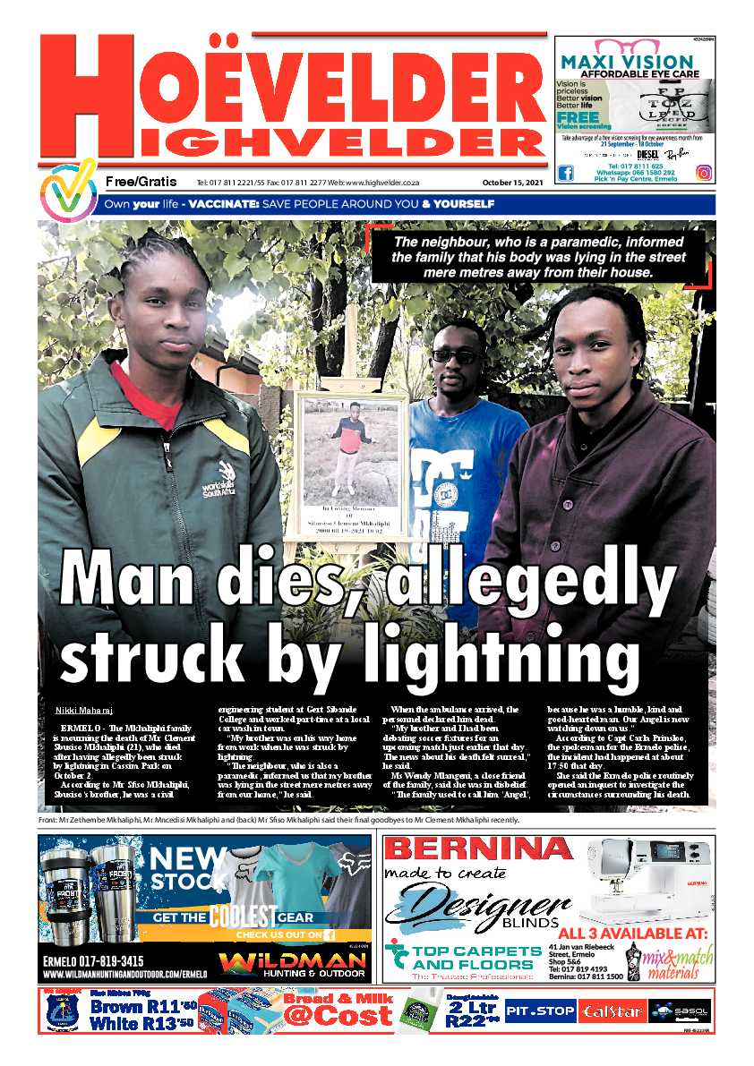 Highvelder Newspaper 15 October 2021 page 1