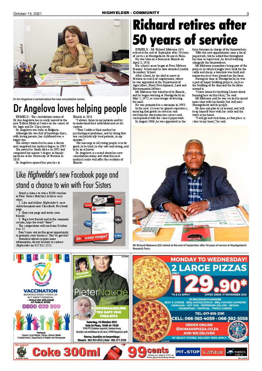 Highvelder Newspaper 15 October 2021 page 3