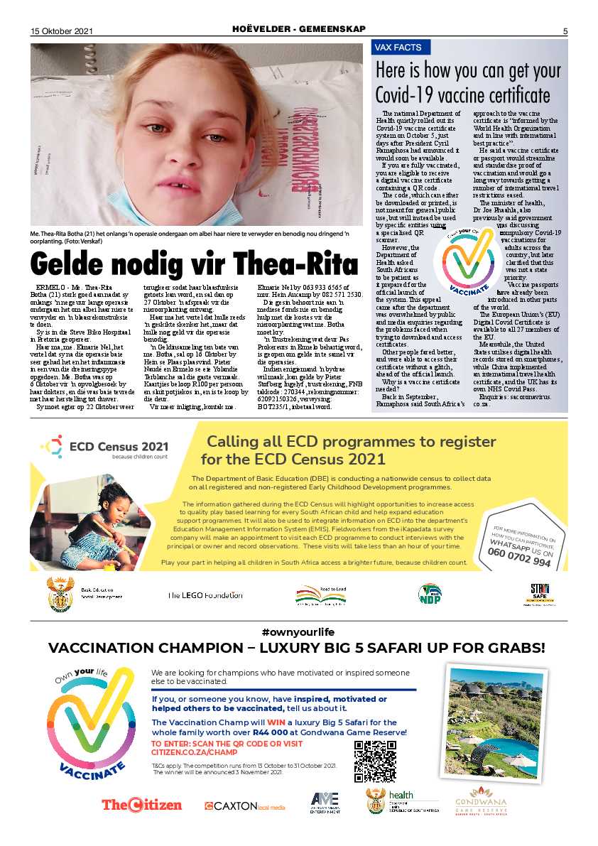 Highvelder Newspaper 15 October 2021 page 5