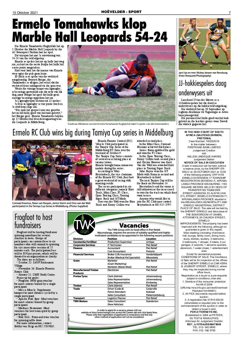 Highvelder Newspaper 15 October 2021 page 7