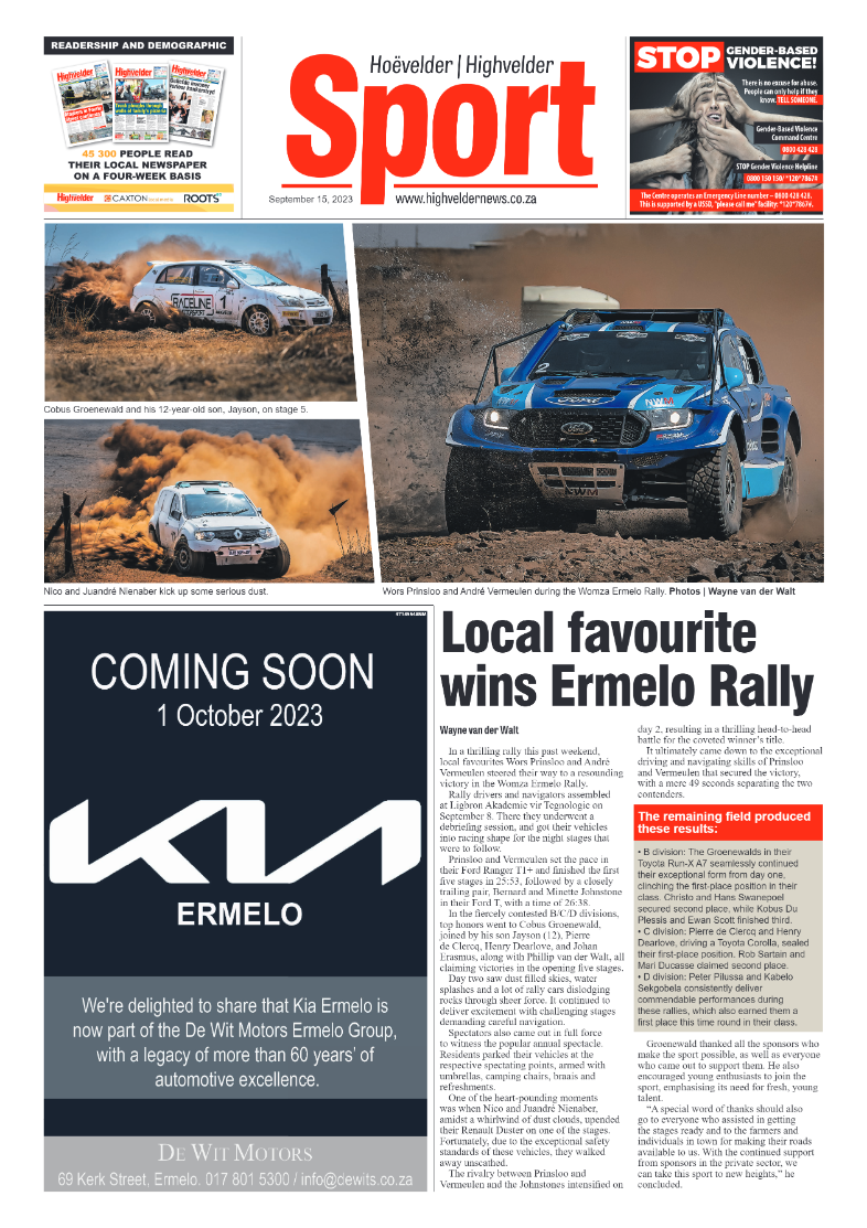 Highvelder Newspaper 15 September 2023 page 12