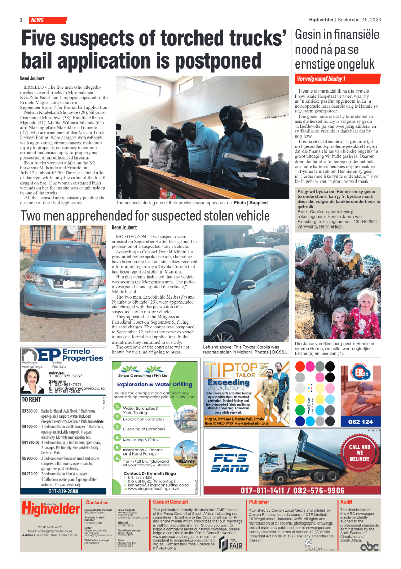 Highvelder Newspaper 15 September 2023 page 2