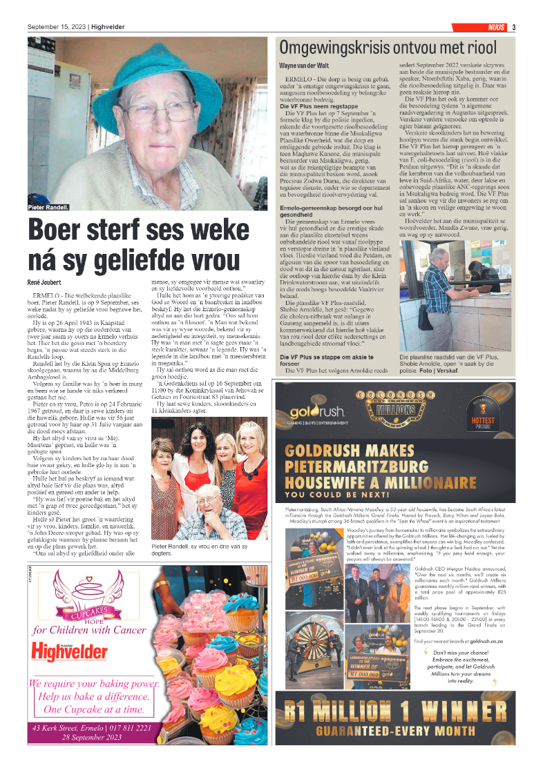 Highvelder Newspaper 15 September 2023 page 3