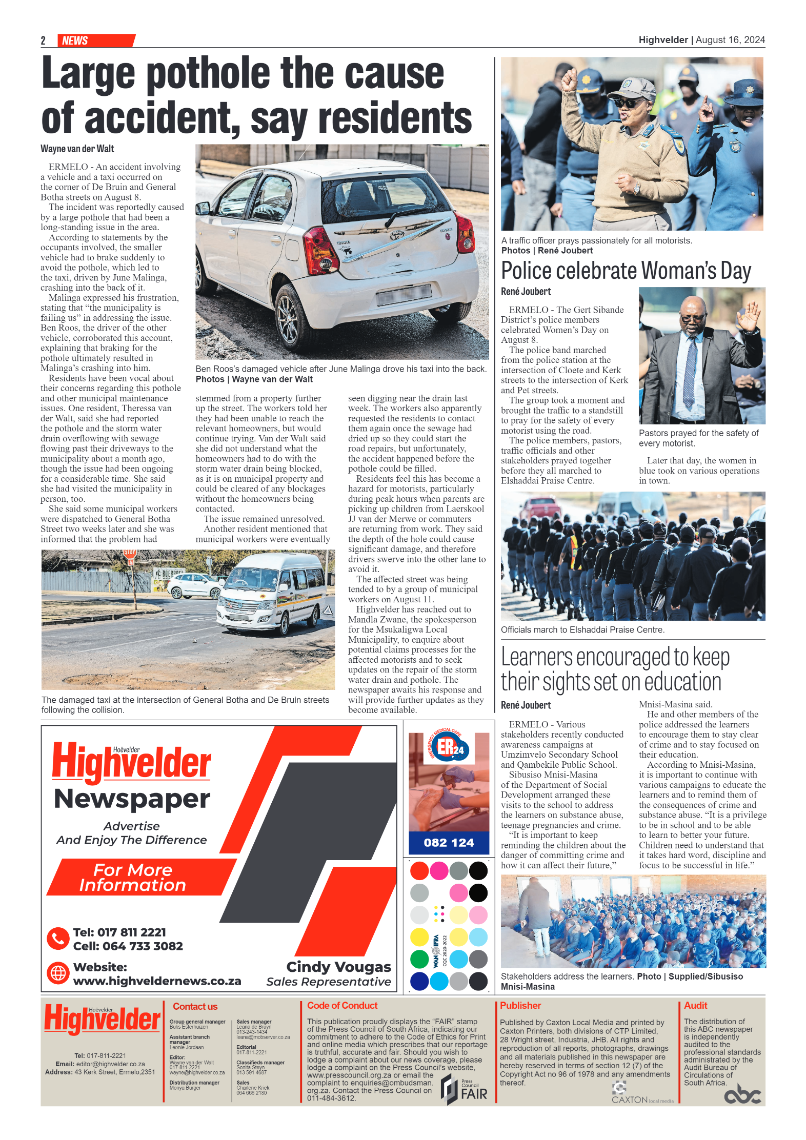 Highvelder Newspaper 16 August 2024 page 2