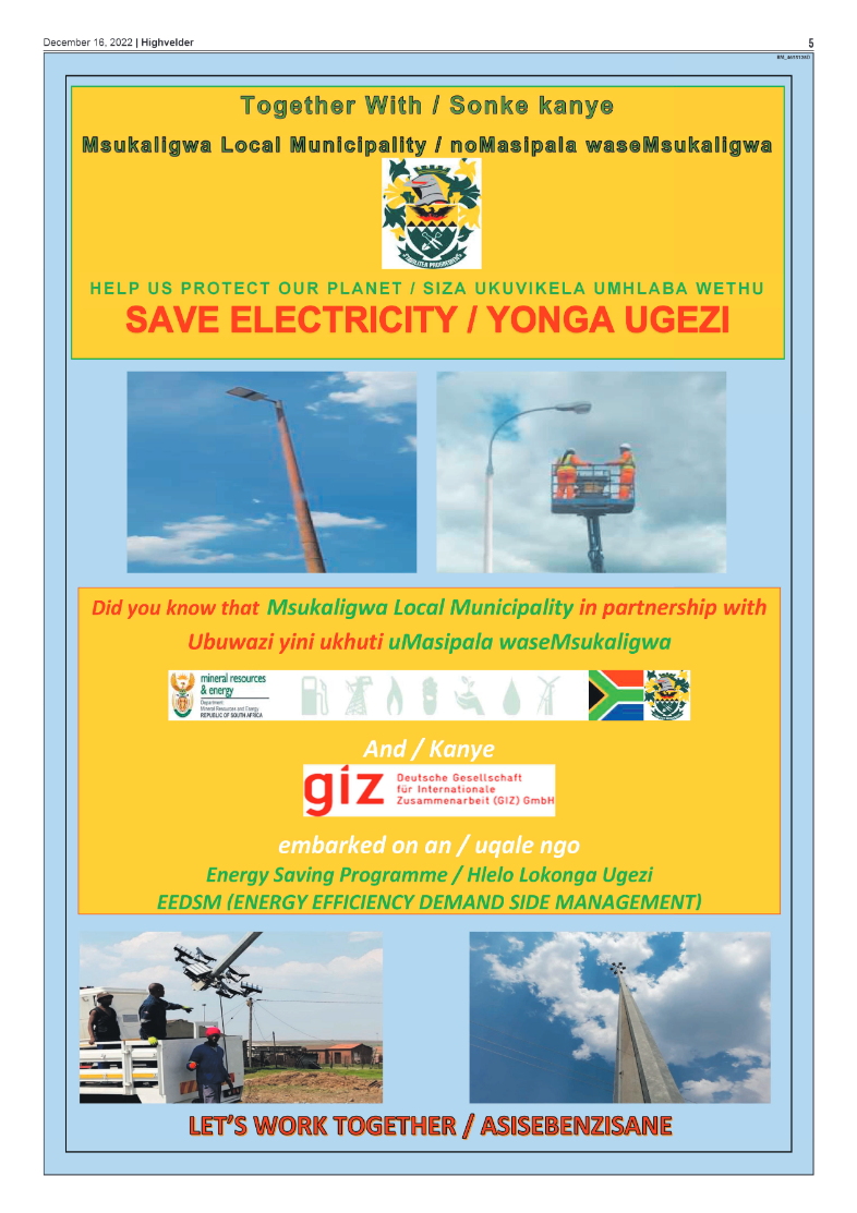 Highvelder Newspaper 16 December 2022 page 5