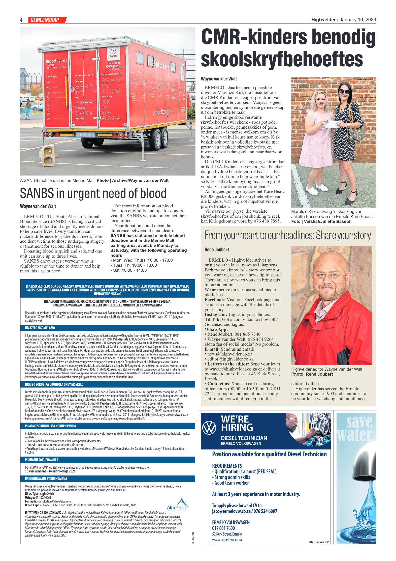 Highvelder Newspaper 16 Januarie 2026 page 4