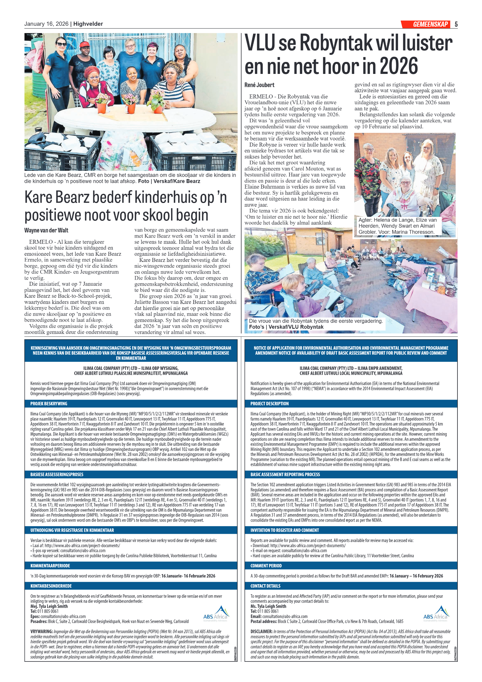 Highvelder Newspaper 16 Januarie 2026 page 5