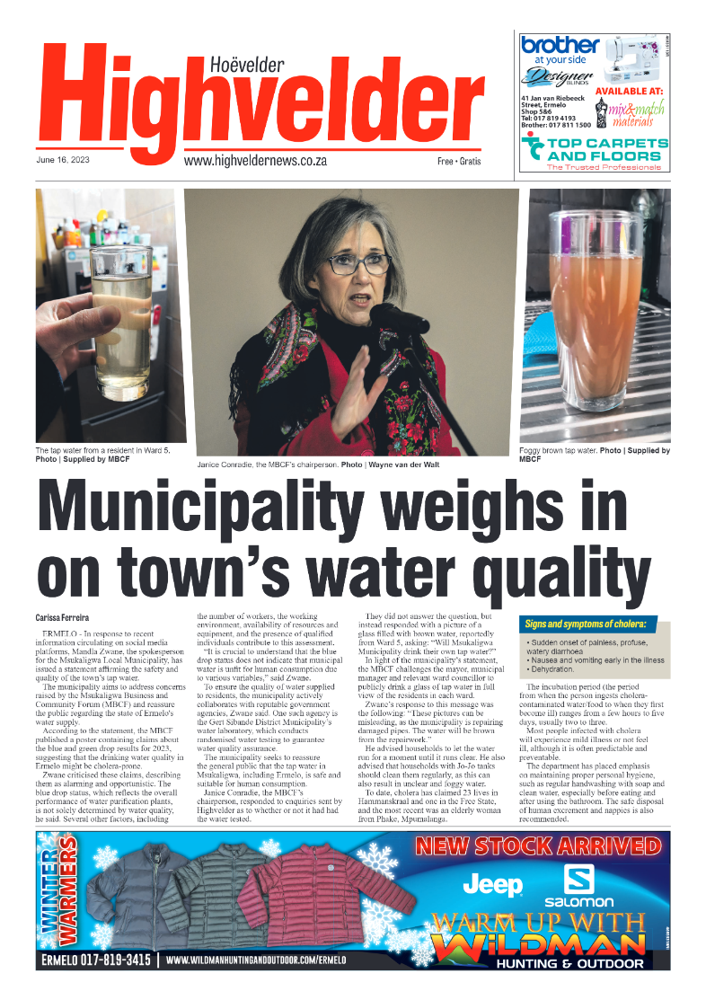 Highvelder Newspaper 16 June 2023 page 1