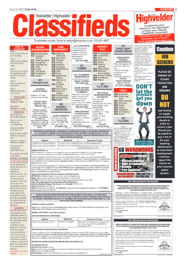 Highvelder Newspaper 16 June 2023 page 5