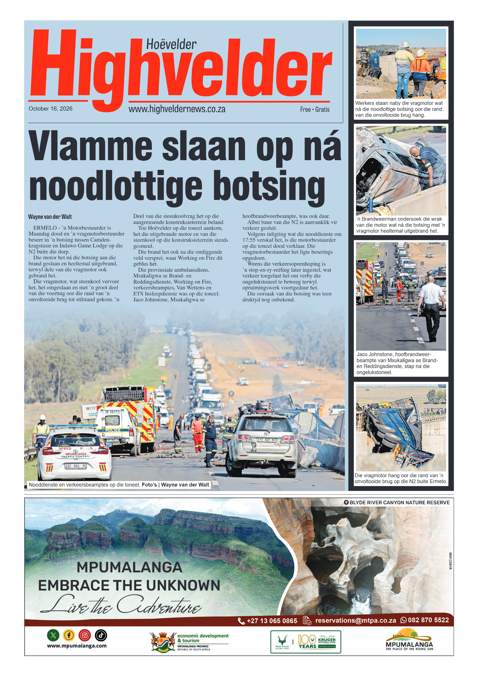Highvelder Newspaper 16 October 2026 page 1