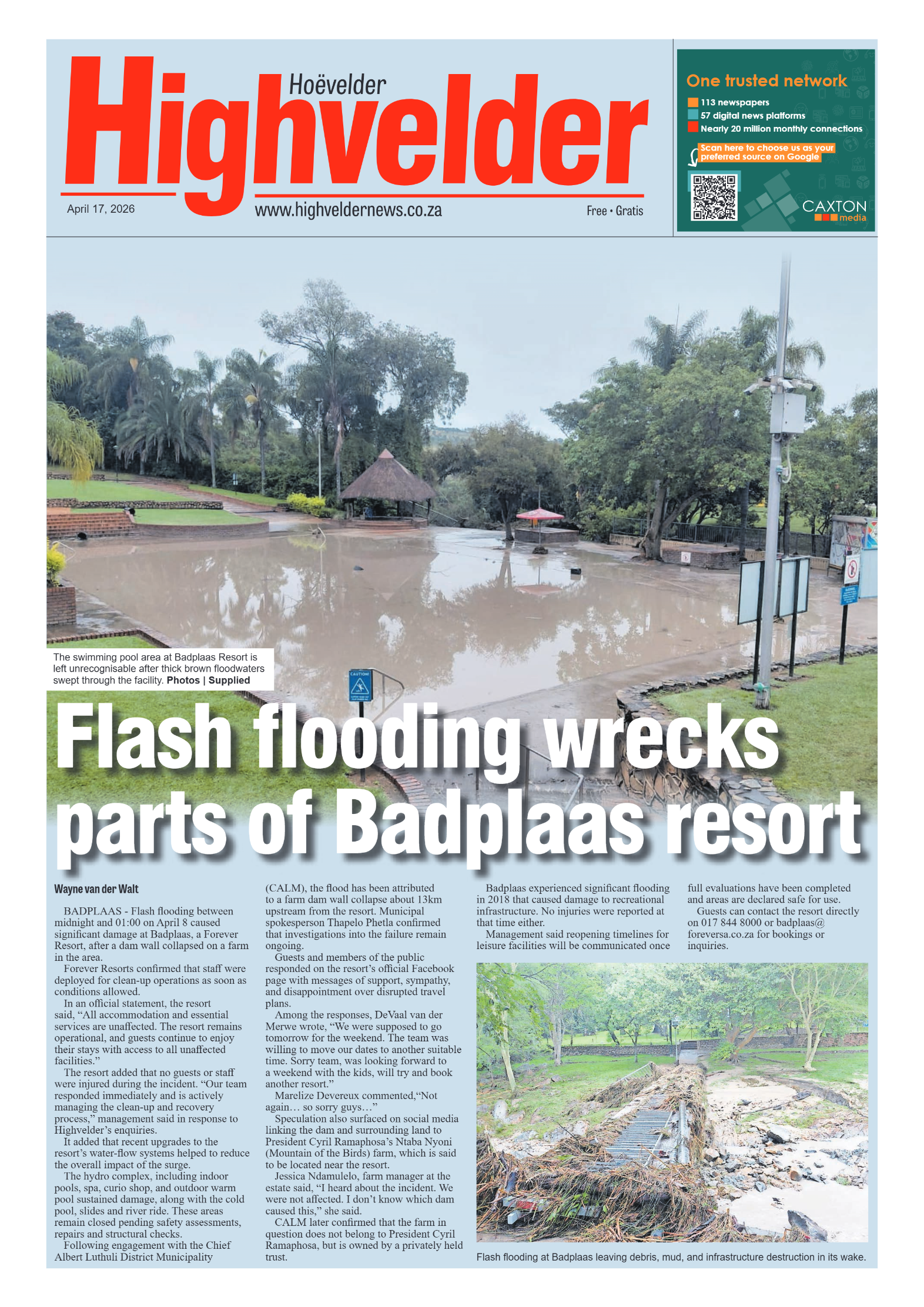Highvelder Newspaper 17 April 2026 page 1