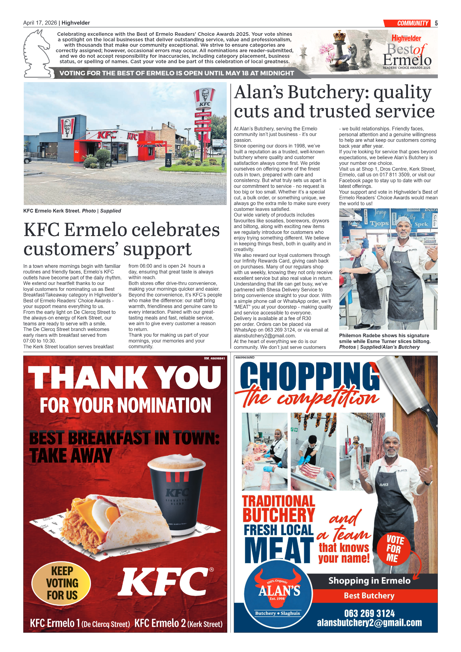 Highvelder Newspaper 17 April 2026 page 4