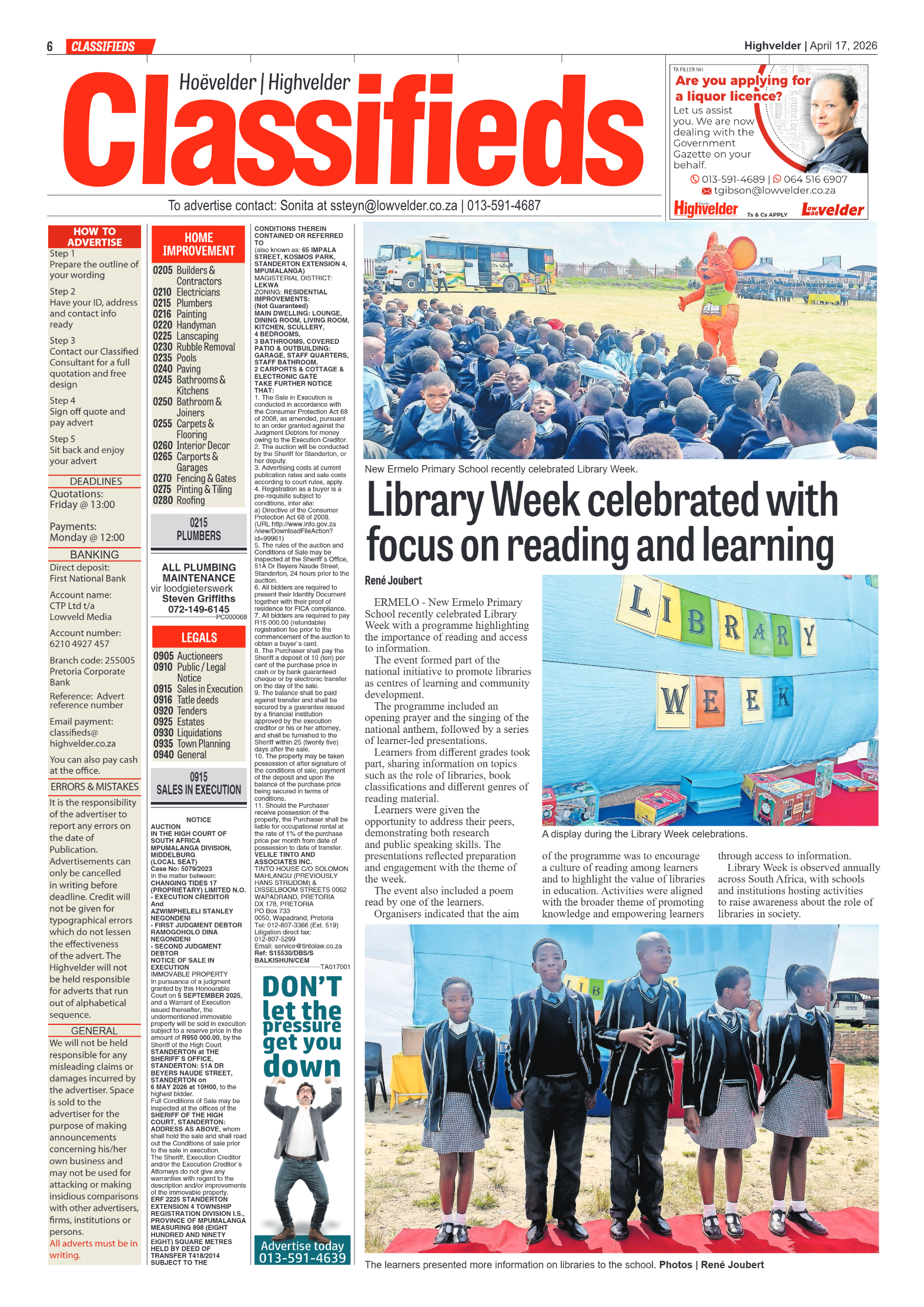 Highvelder Newspaper 17 April 2026 page 6