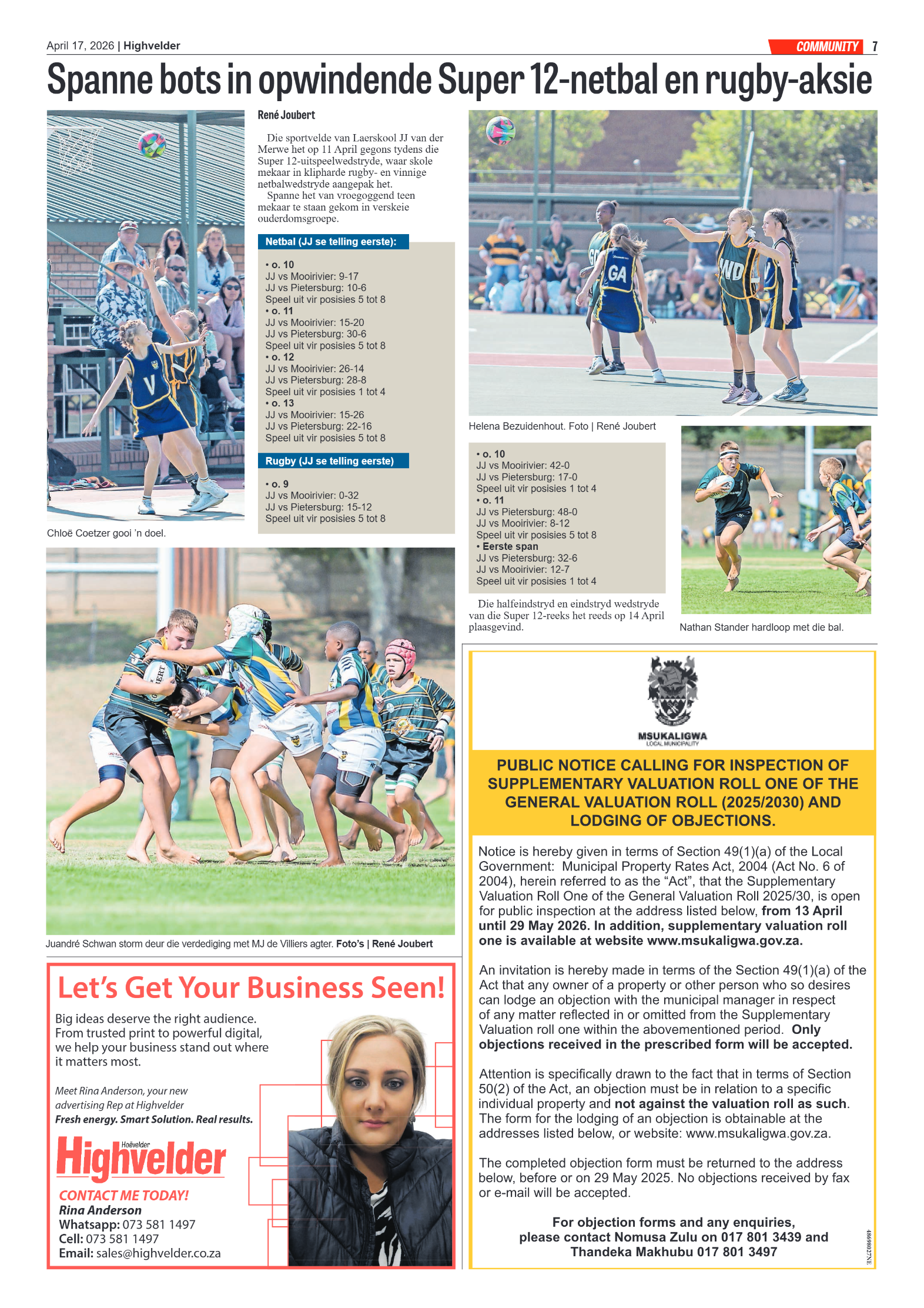 Highvelder Newspaper 17 April 2026 page 7