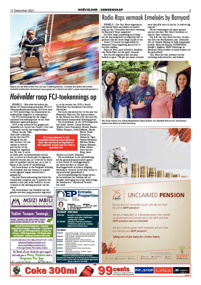 Highvelder Newspaper 17 December 2021 page 3