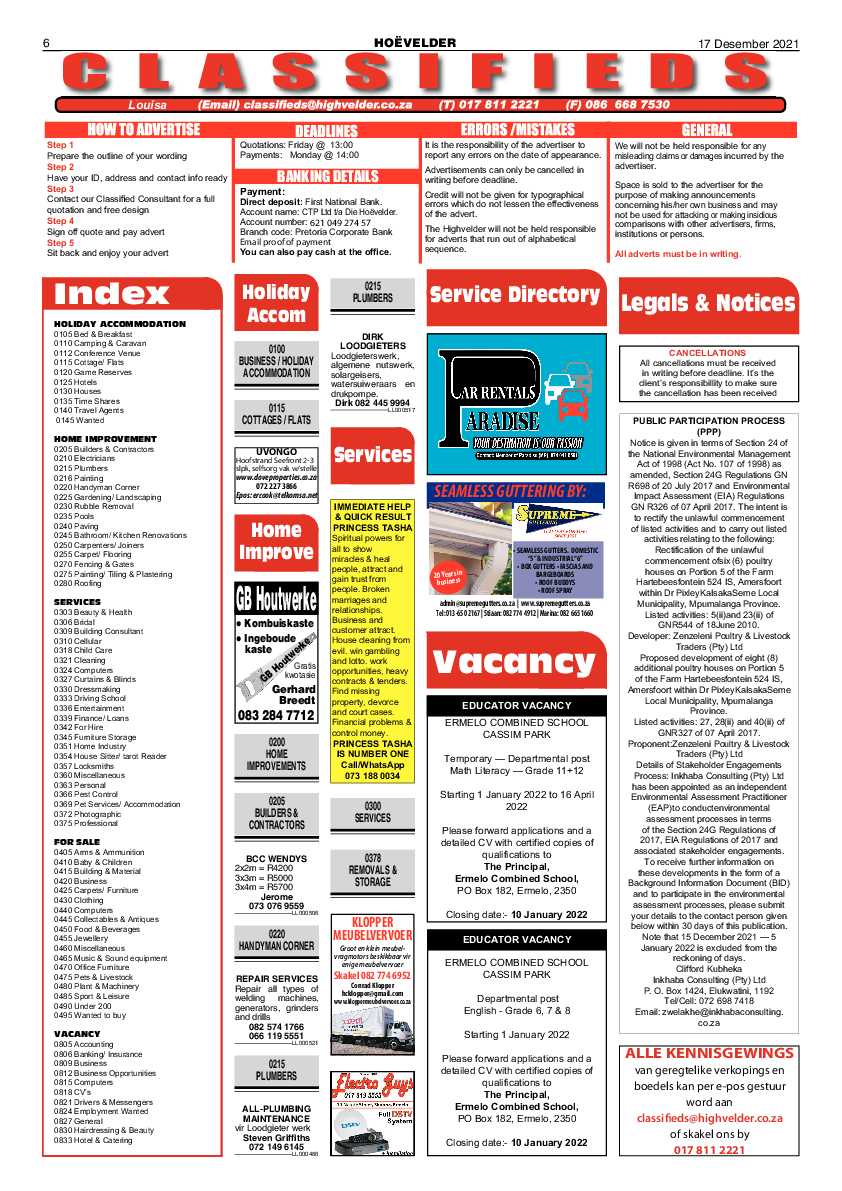 Highvelder Newspaper 17 December 2021 page 6