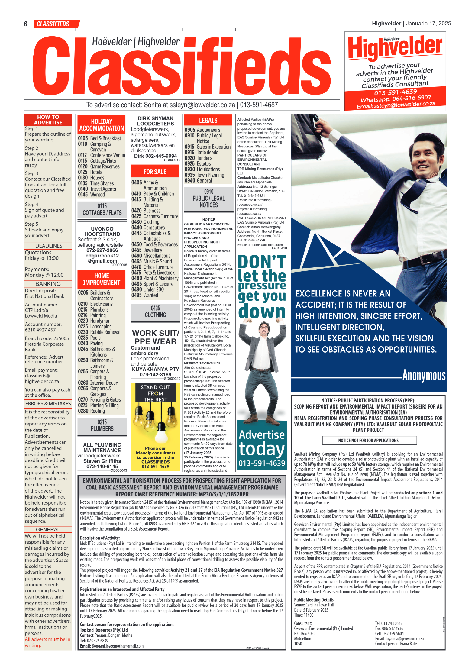 Highvelder Newspaper 17 January 2025 page 6