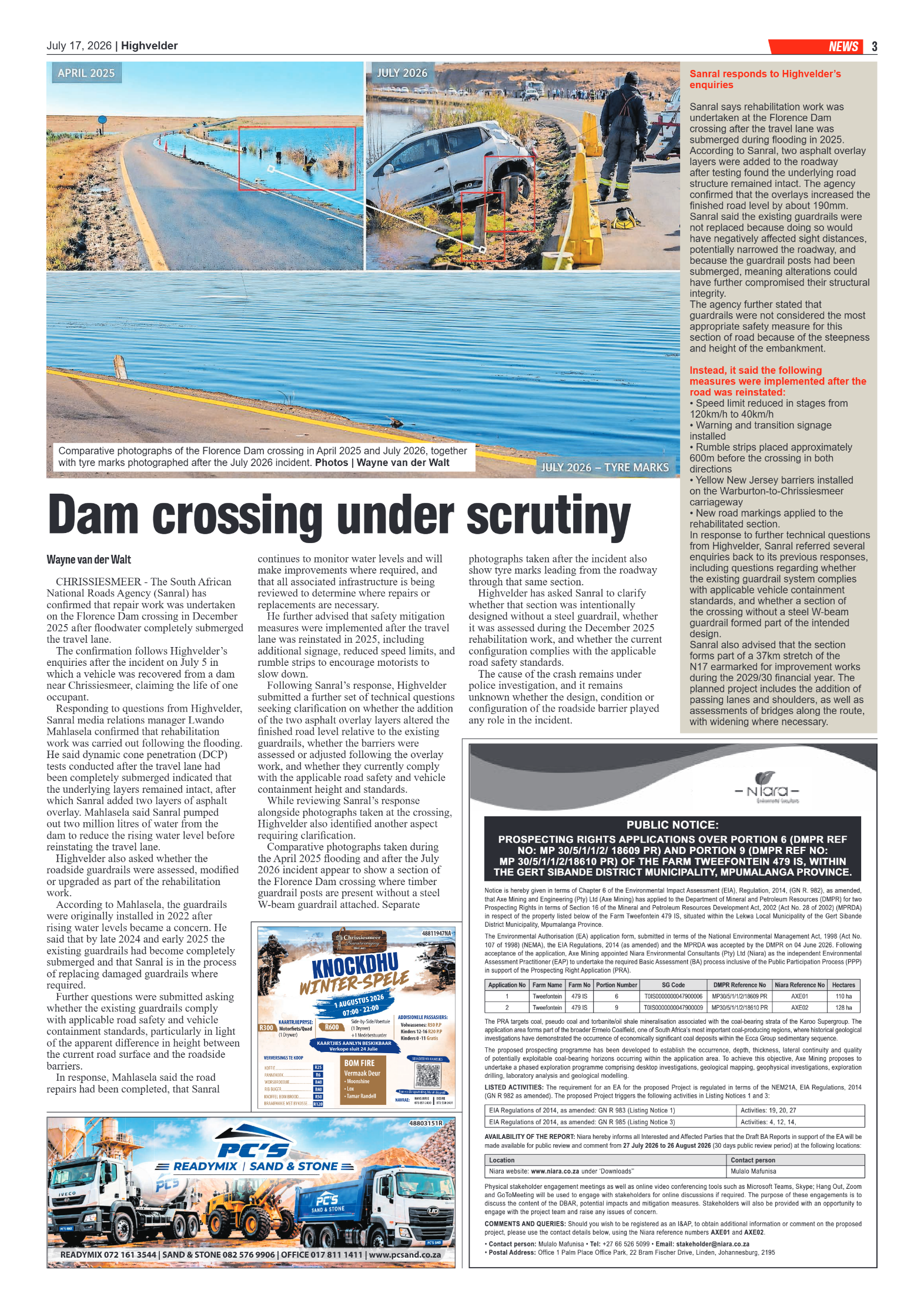Highvelder Newspaper 17 July 2026 page 3