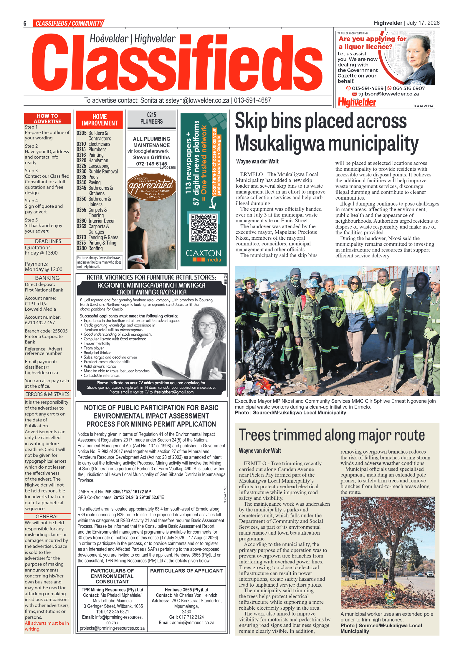 Highvelder Newspaper 17 July 2026 page 6