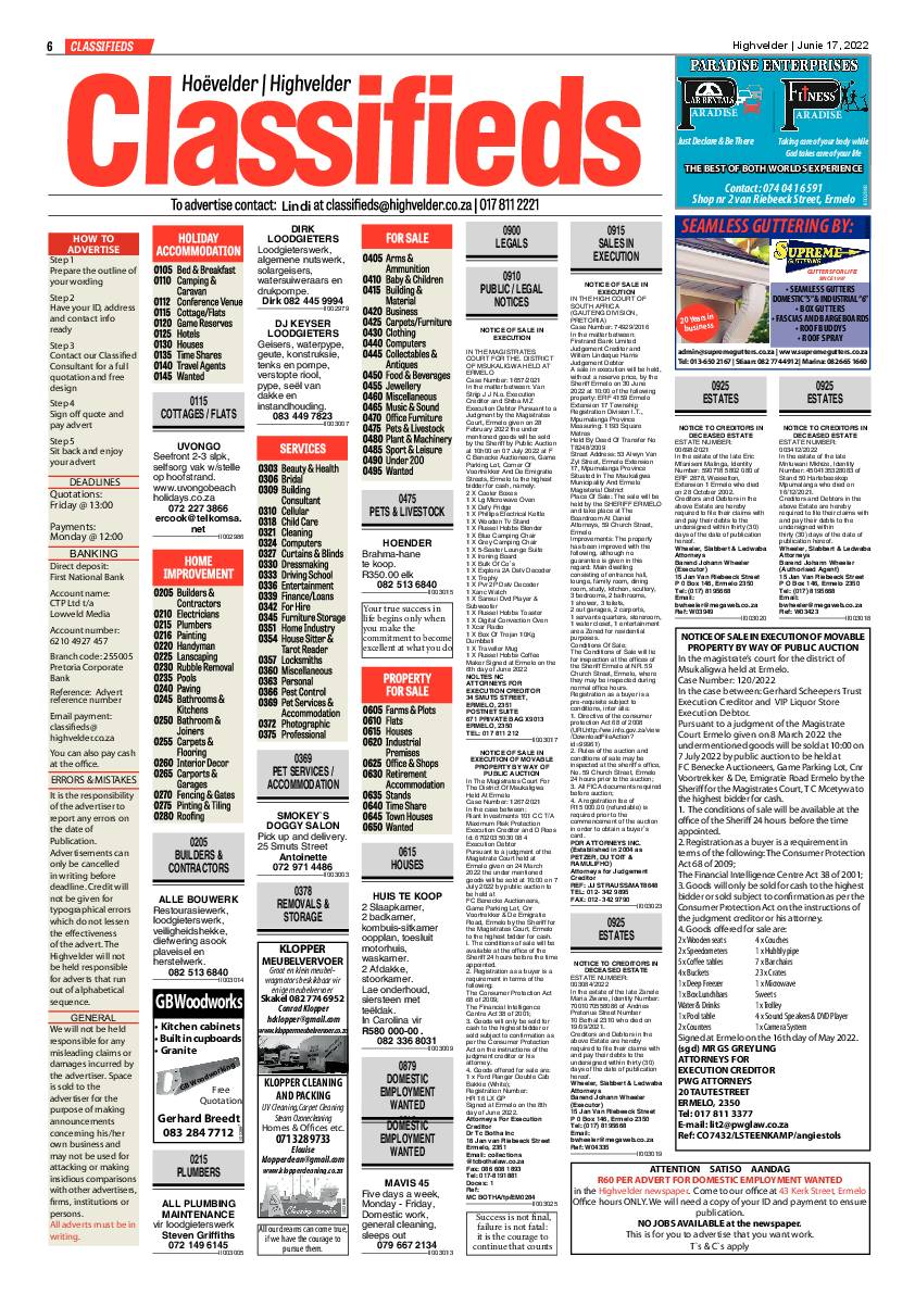 Highvelder Newspaper 17 June 2022 page 6