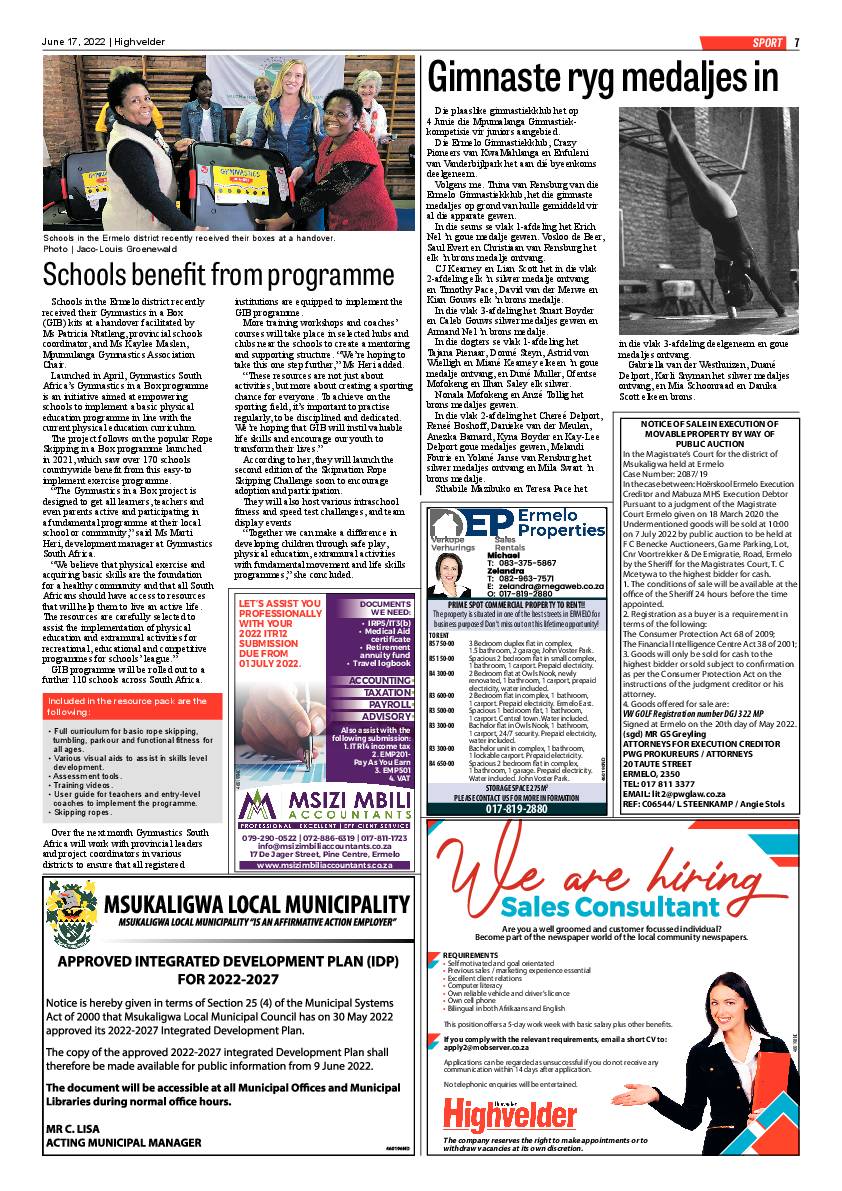 Highvelder Newspaper 17 June 2022 page 7