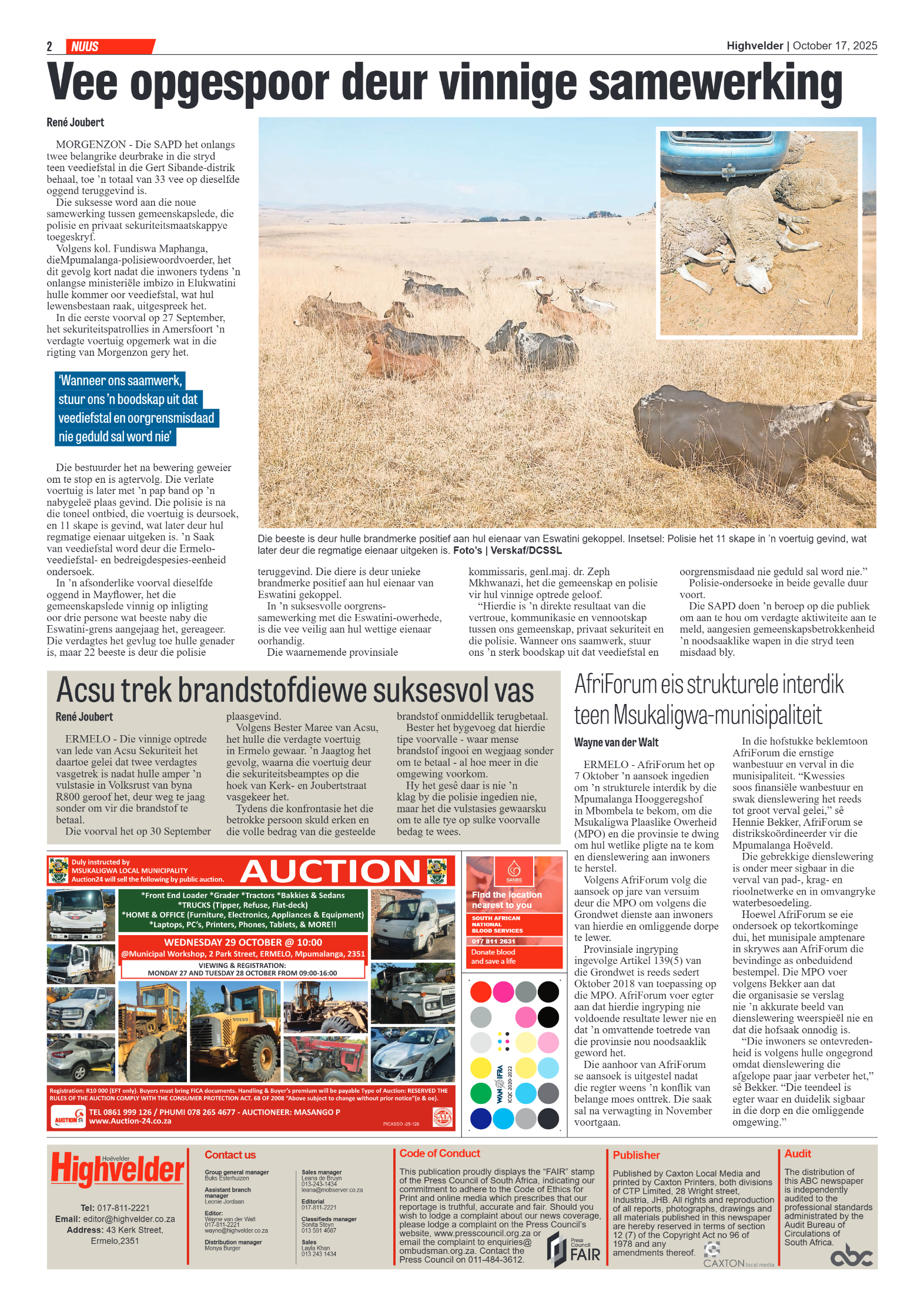 Highvelder Newspaper 17 October 2025 page 2