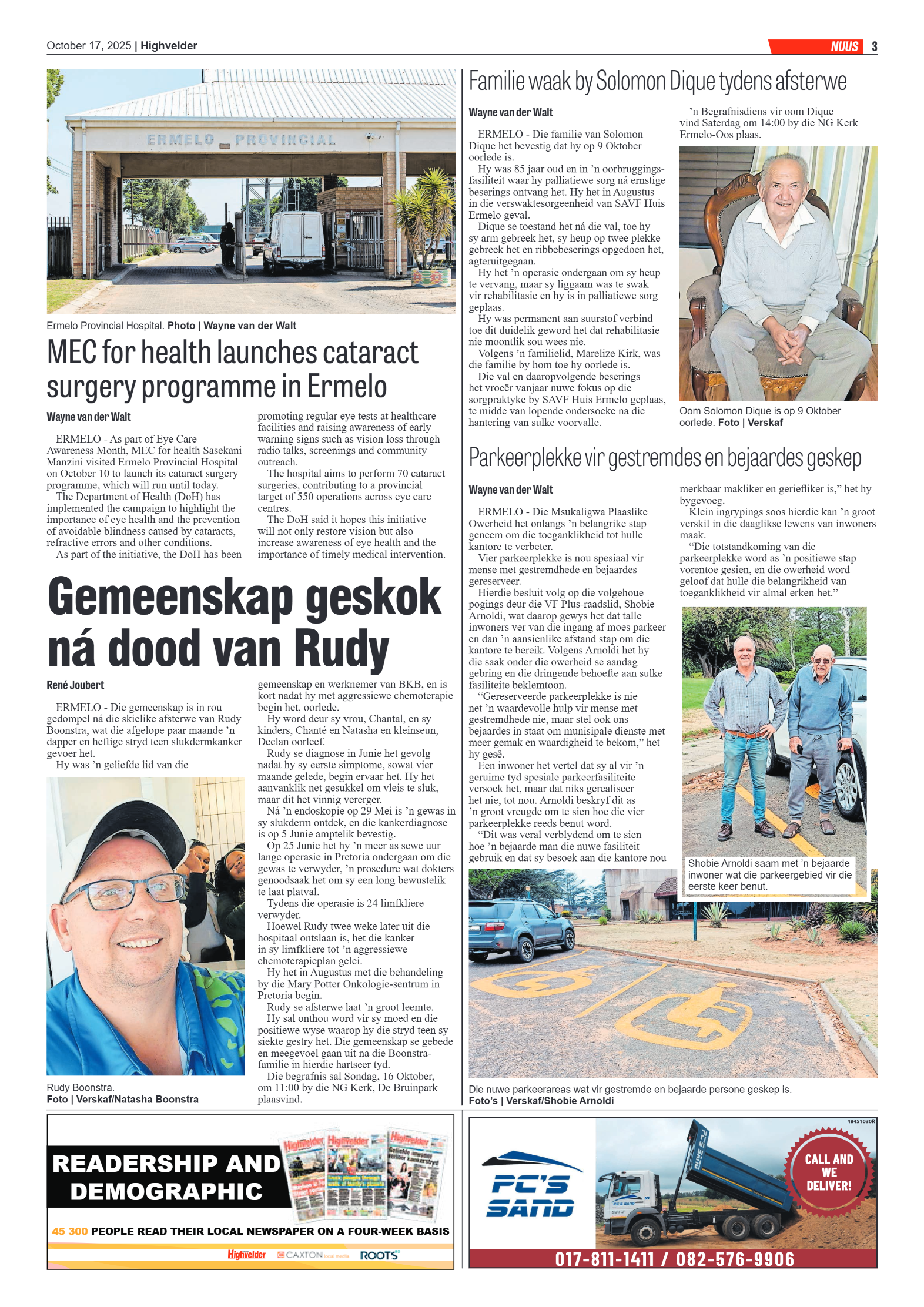 Highvelder Newspaper 17 October 2025 page 3