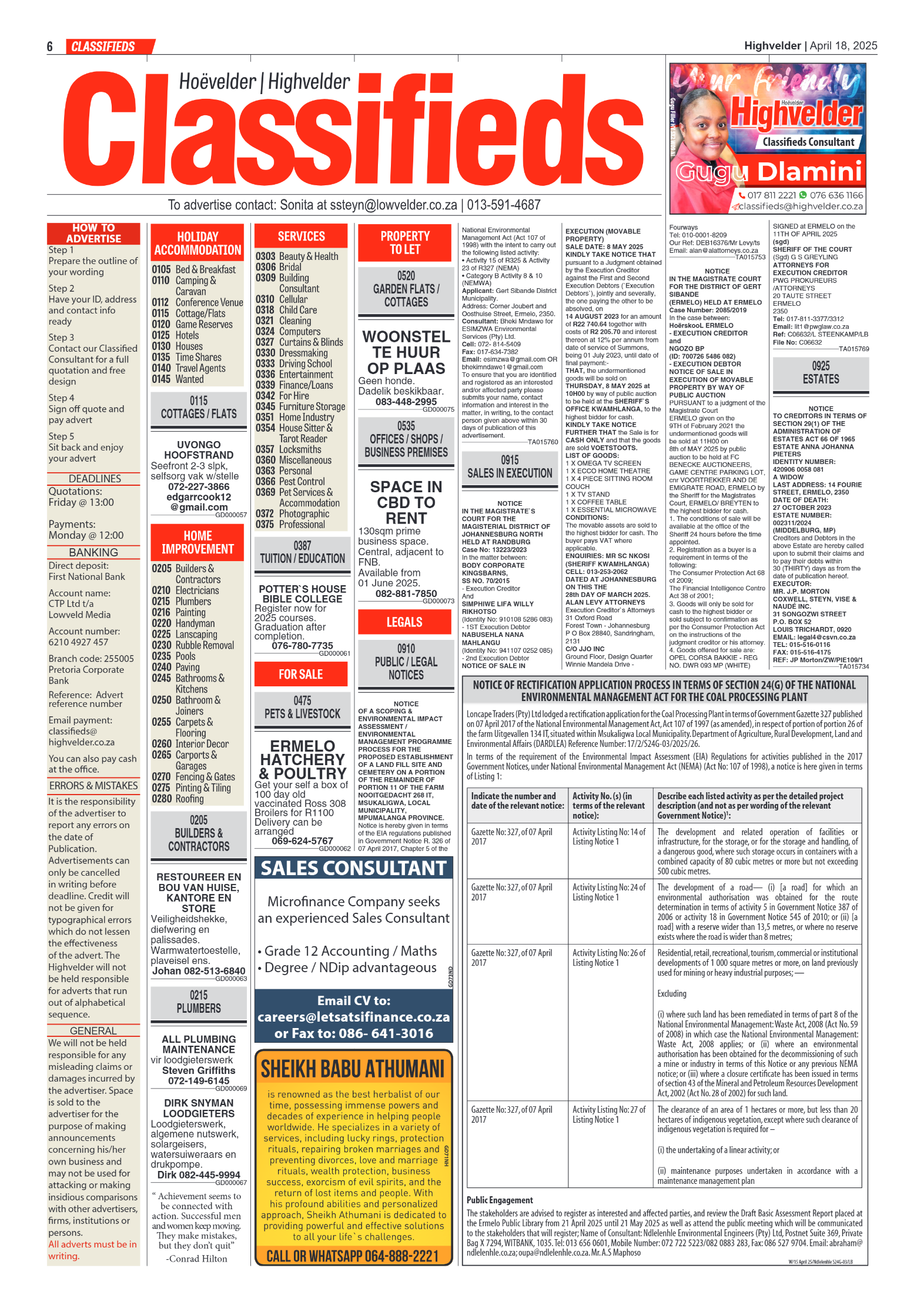 Highvelder Newspaper 18 April 2025 page 6
