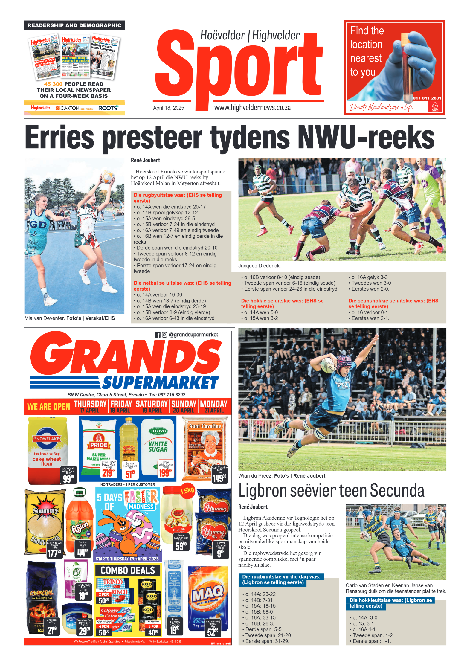 Highvelder Newspaper 18 April 2025 page 8