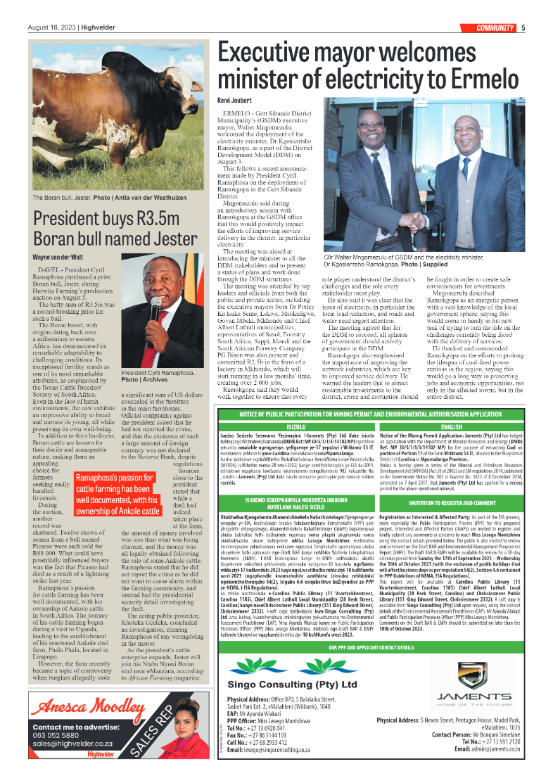 Highvelder Newspaper 18 August 2023 page 5