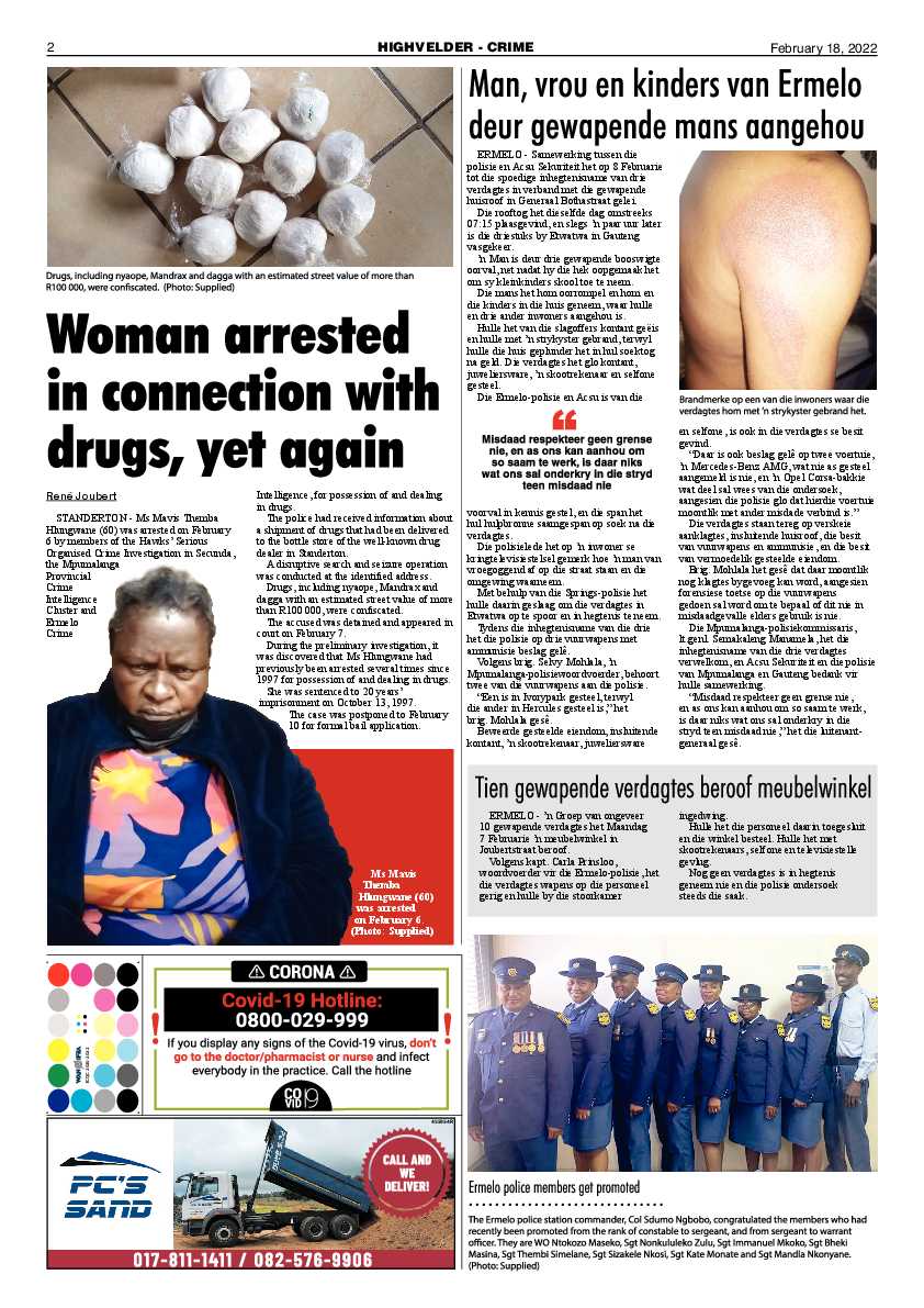 Highvelder Newspaper 18 February 2022 page 2