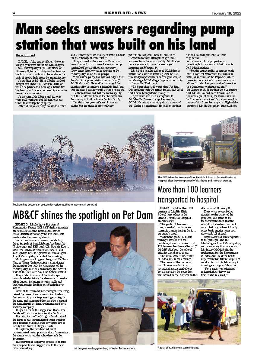 Highvelder Newspaper 18 February 2022 page 4