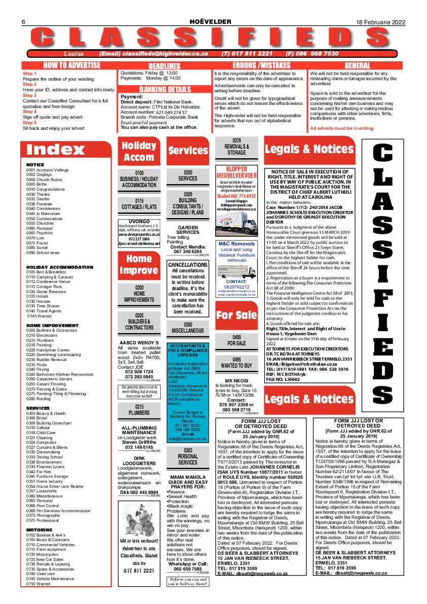 Highvelder Newspaper 18 February 2022 page 6