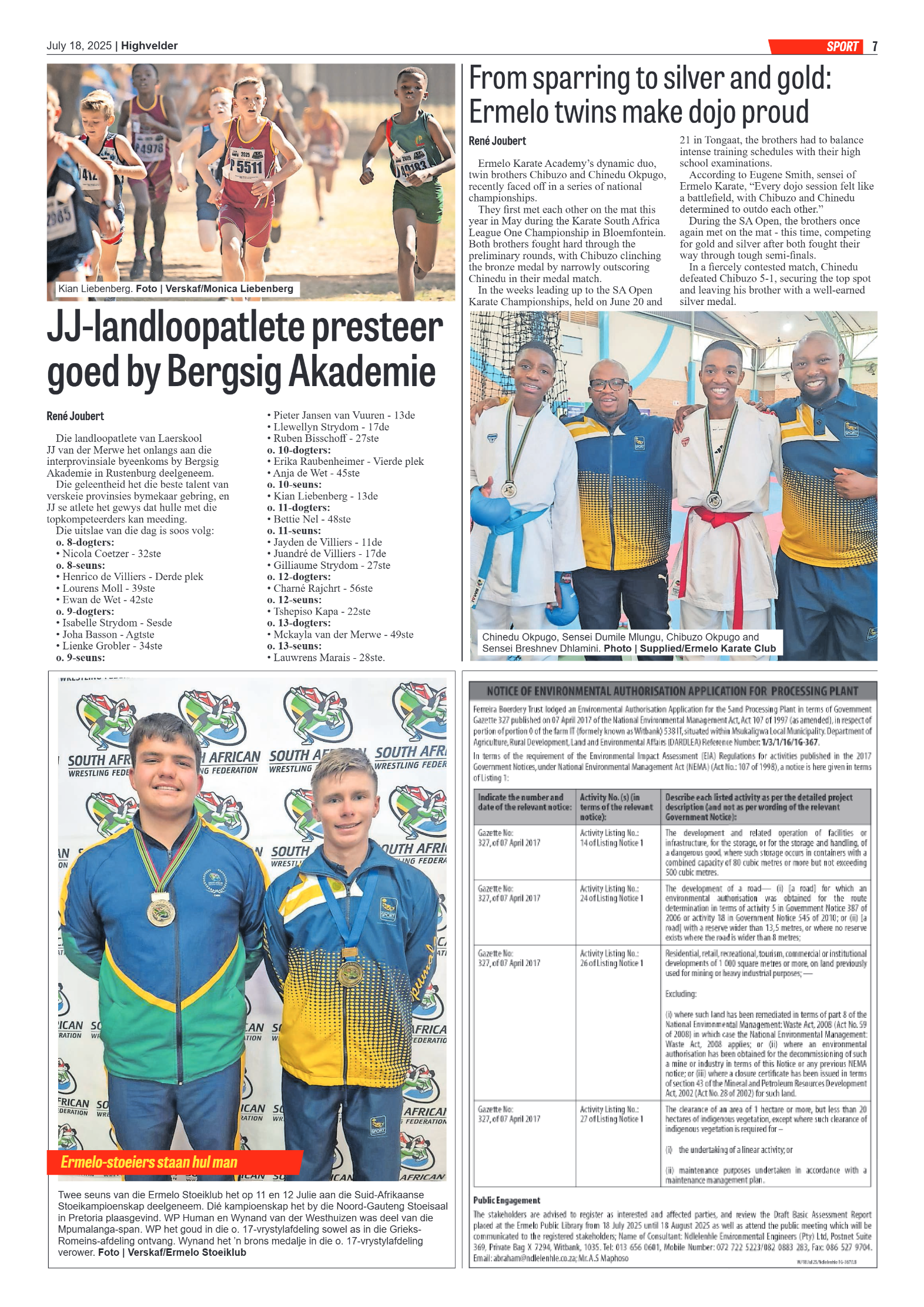 Highvelder Newspaper 18 July 2025 page 7
