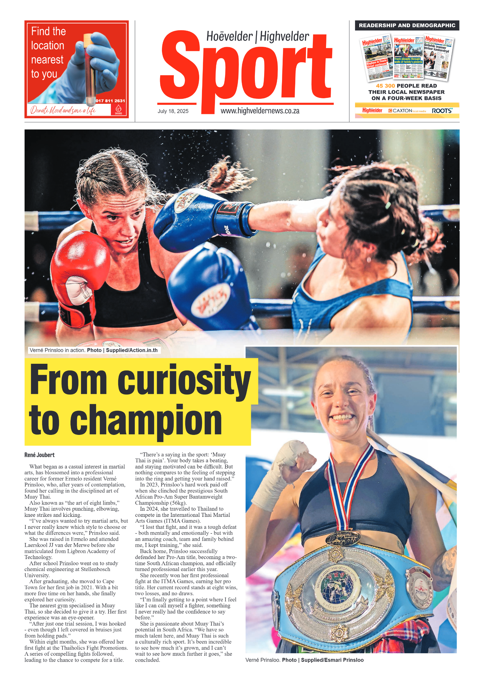 Highvelder Newspaper 18 July 2025 page 8