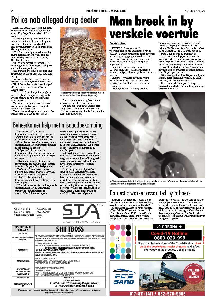 Highvelder Newspaper 18 March 2022 page 2