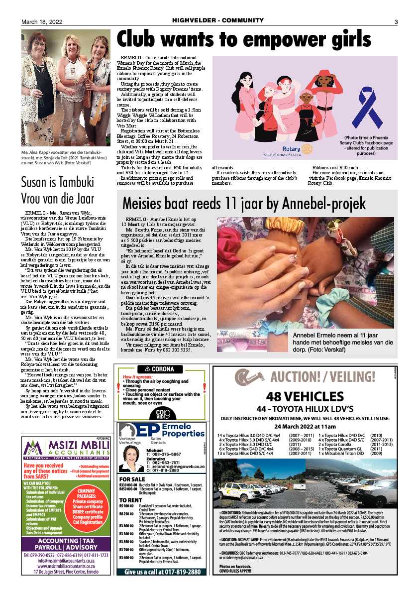 Highvelder Newspaper 18 March 2022 page 3