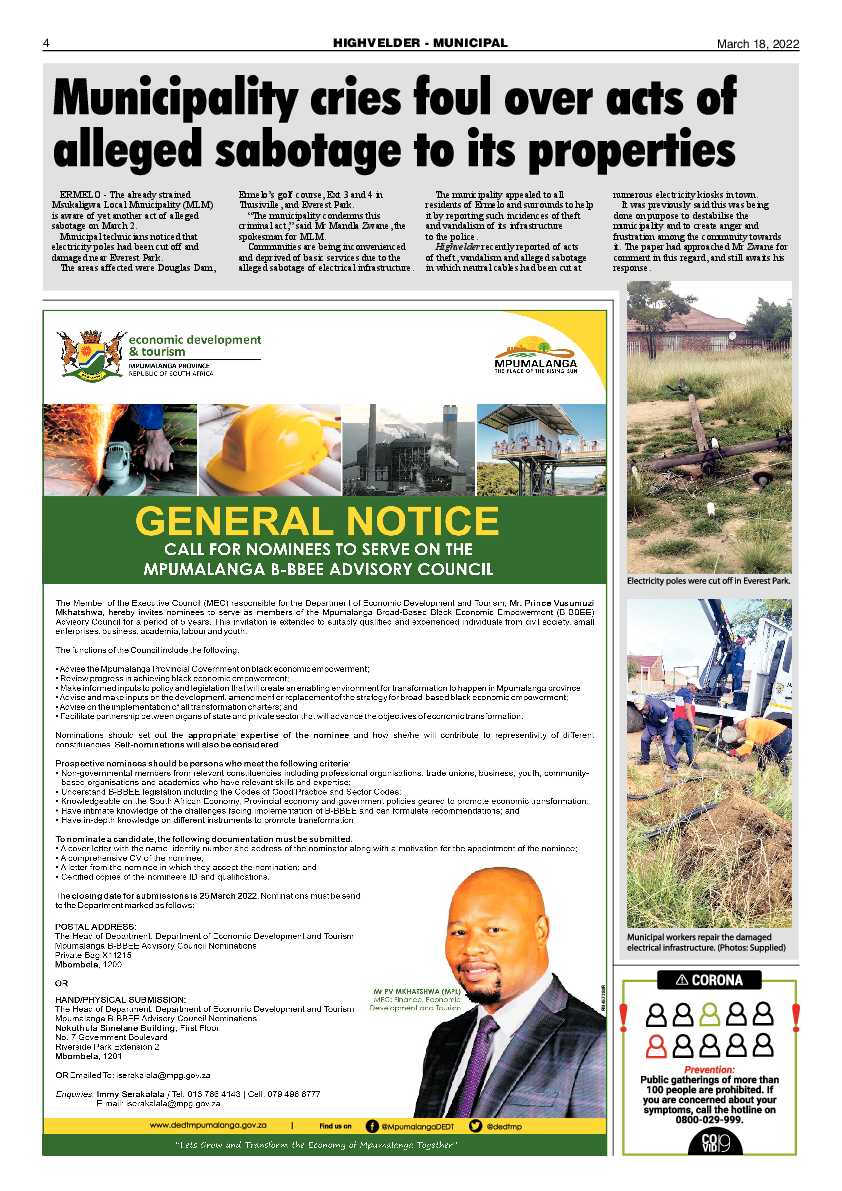 Highvelder Newspaper 18 March 2022 page 4
