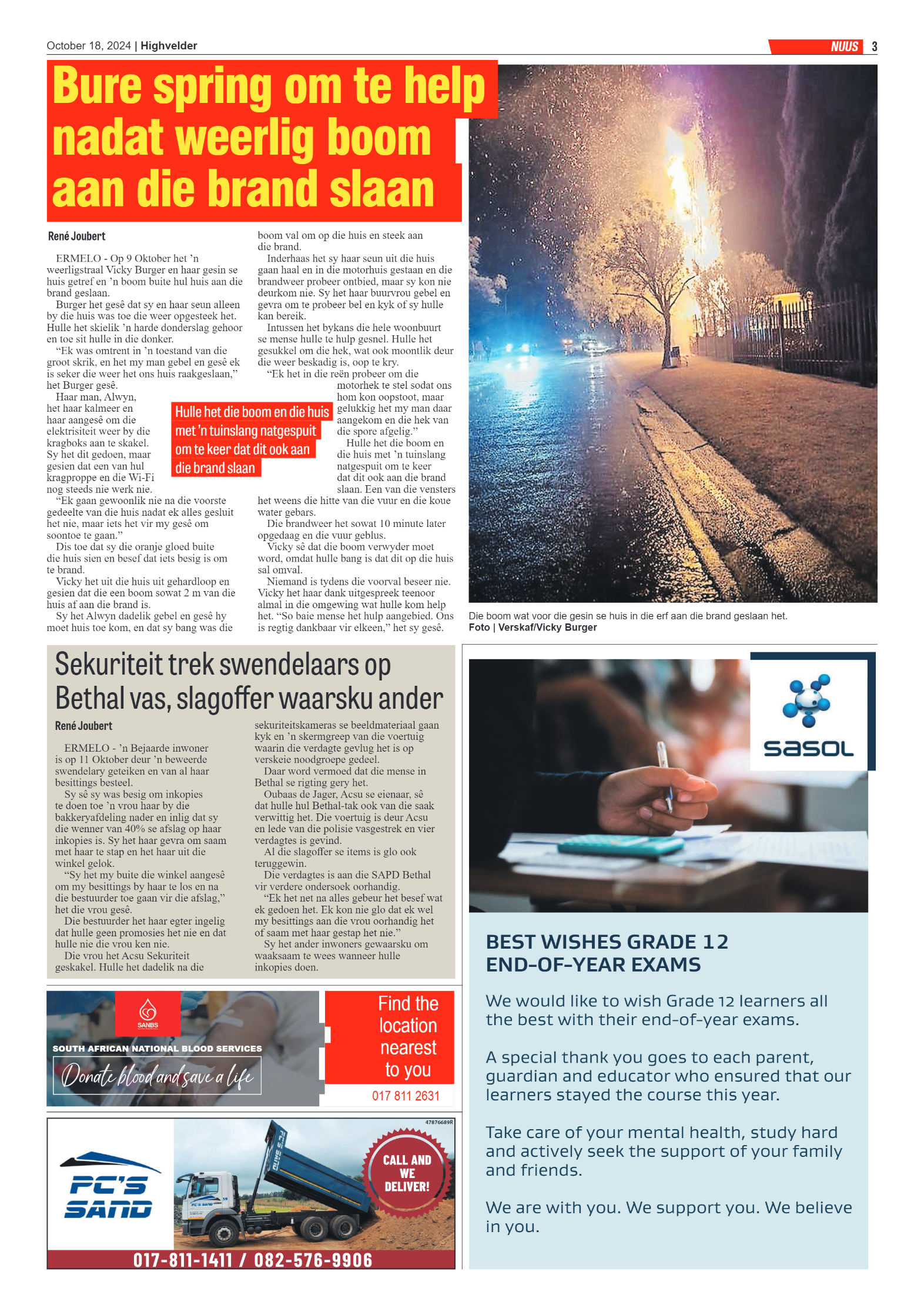 Highvelder Newspaper 18 October 2024 page 3