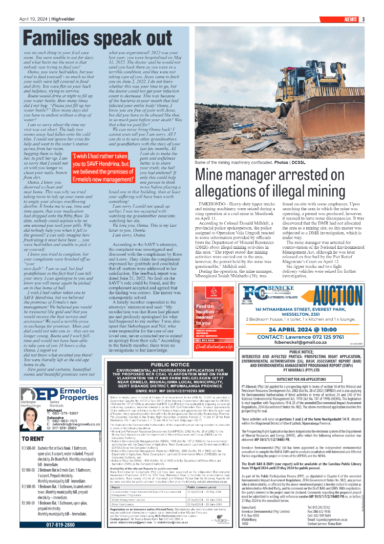 Highvelder Newspaper 19 April 2024 page 3