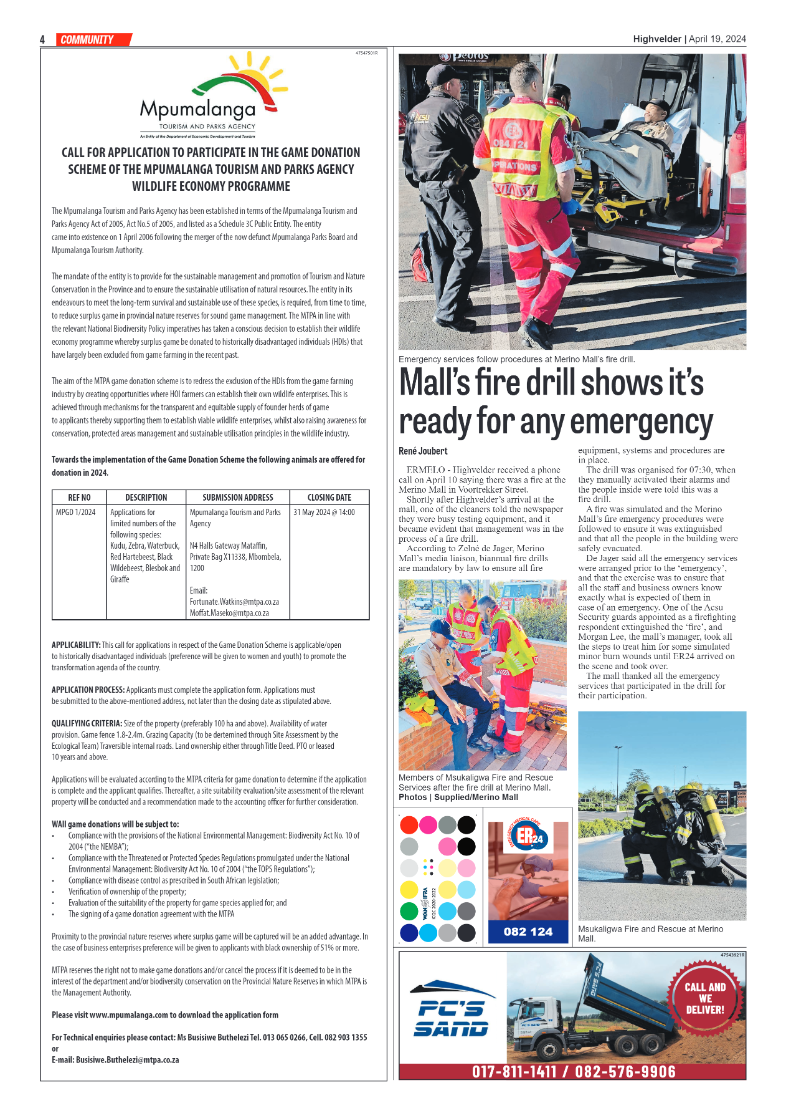 Highvelder Newspaper 19 April 2024 page 4