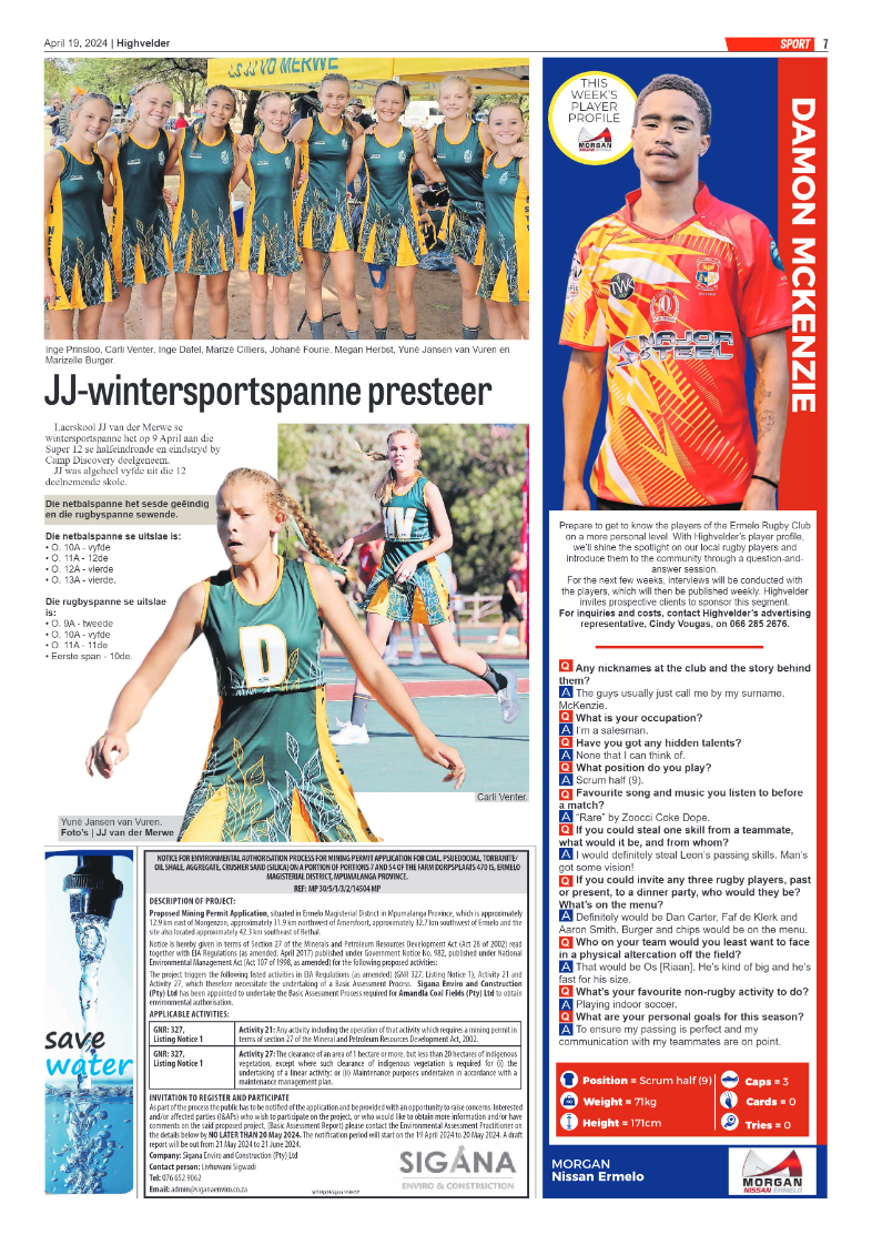 Highvelder Newspaper 19 April 2024 page 7