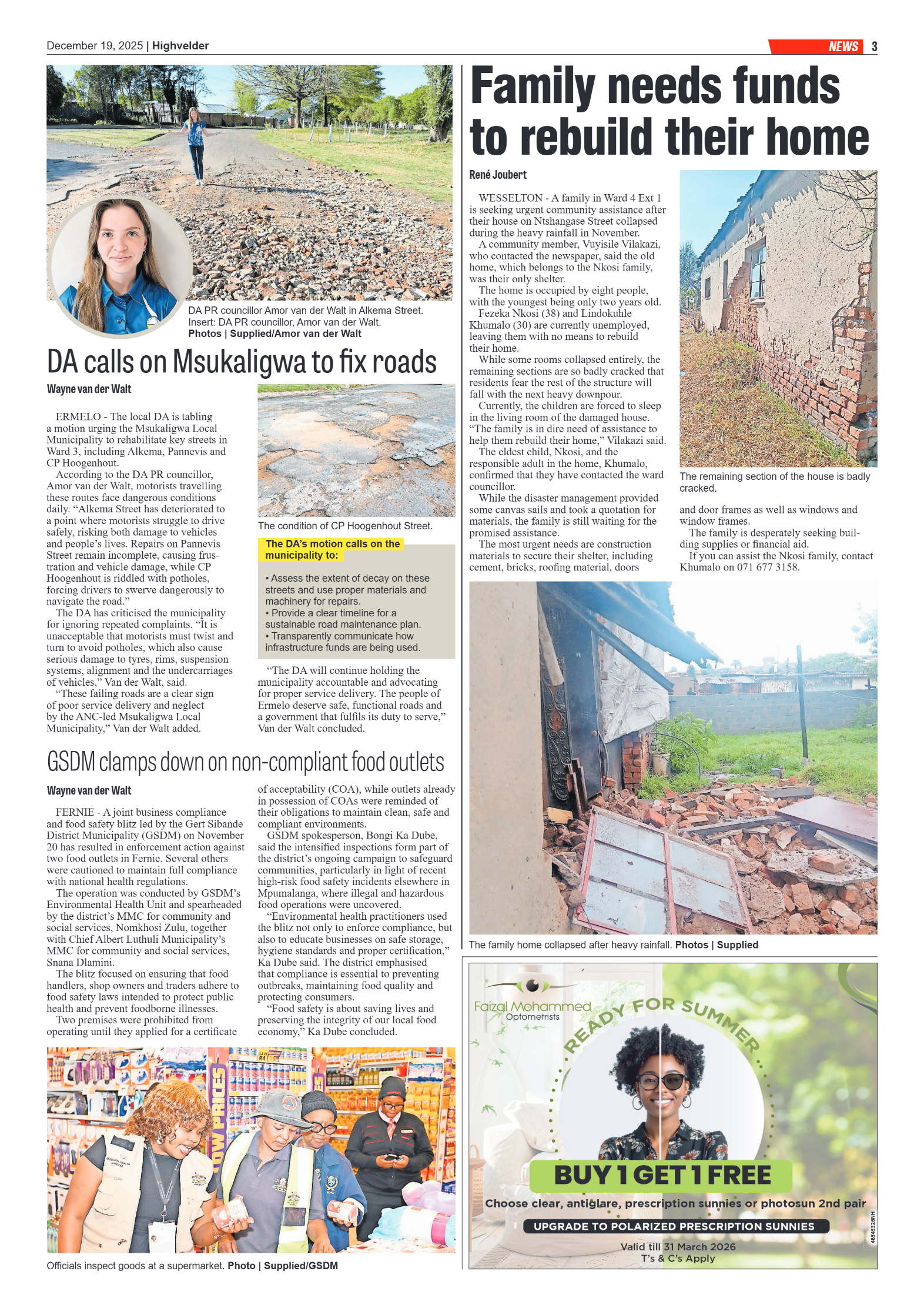 Highvelder Newspaper 19 December 2025 page 3