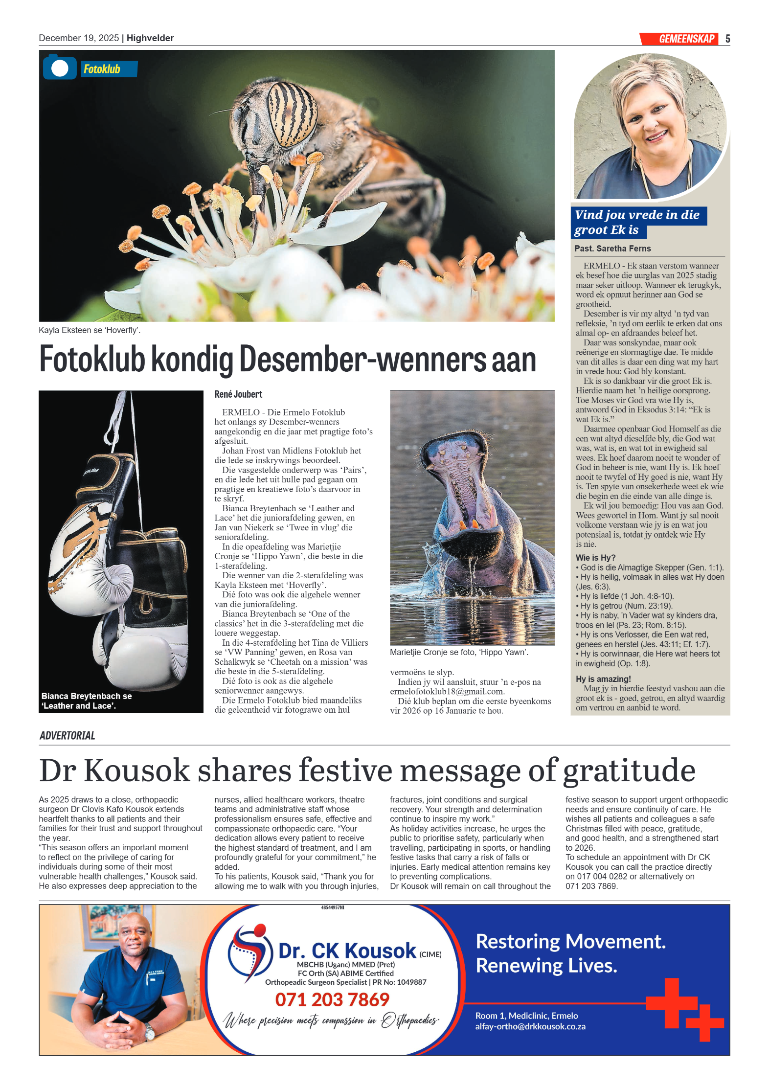 Highvelder Newspaper 19 December 2025 page 5