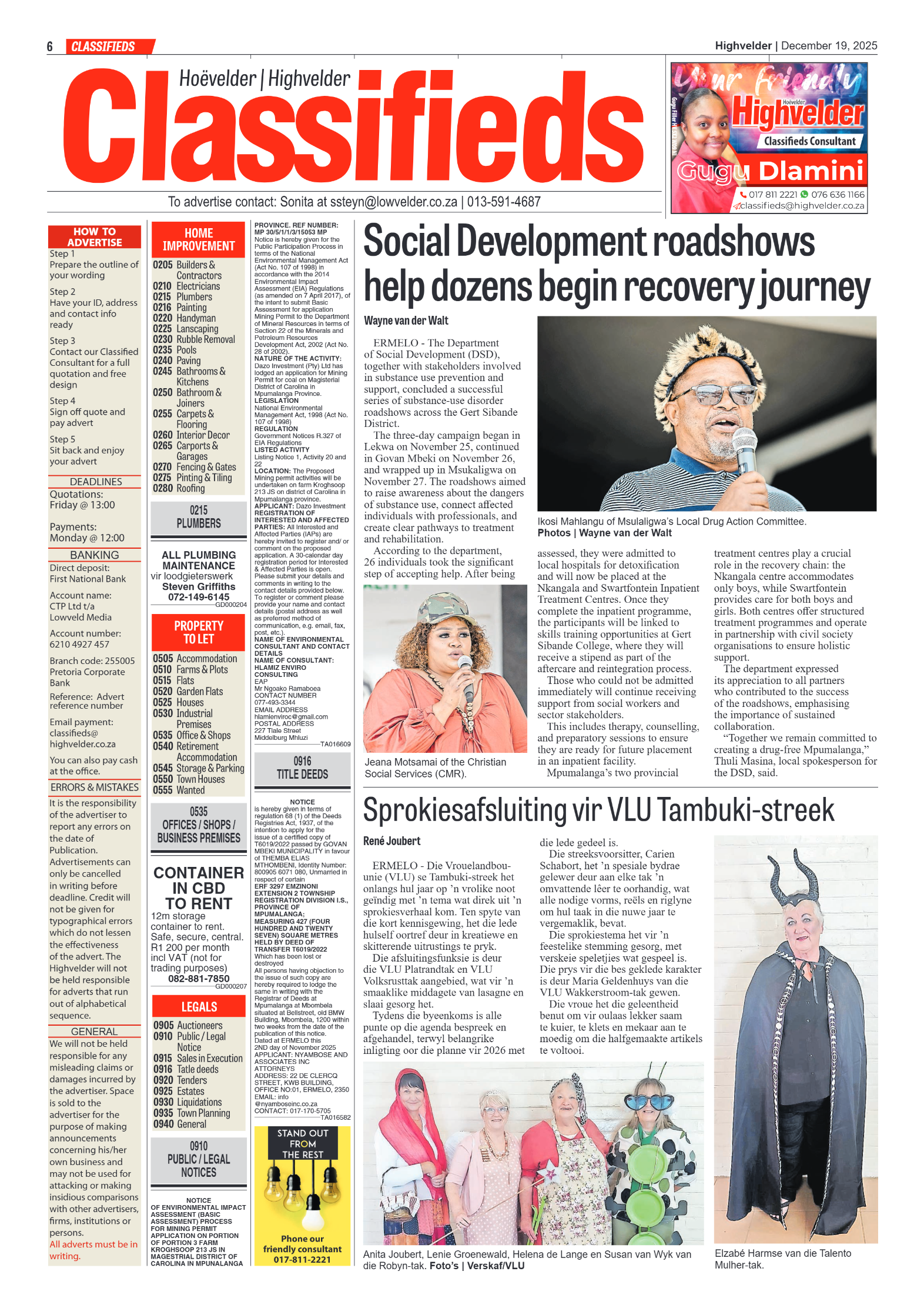 Highvelder Newspaper 19 December 2025 page 6