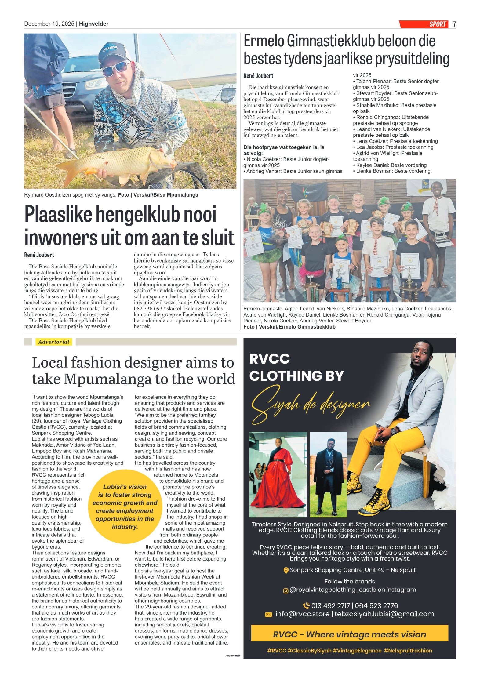 Highvelder Newspaper 19 December 2025 page 7