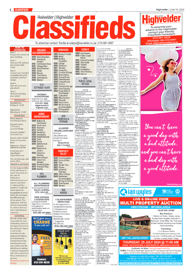 Highvelder Newspaper 19 July 2024 page 6